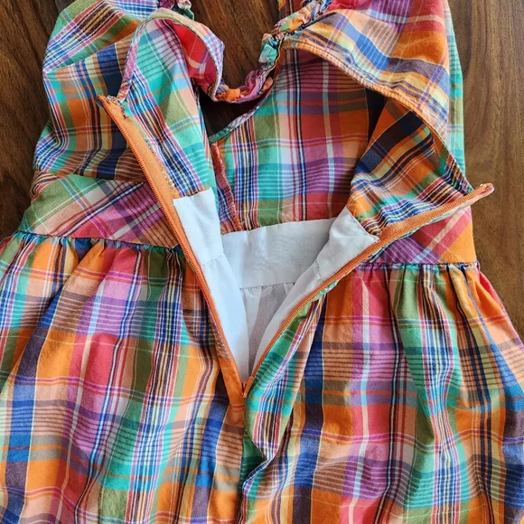 Super Cute Summery American Living Girls Dress Size 10 Ruffles Plaid Lined - Picture 6 of 9
